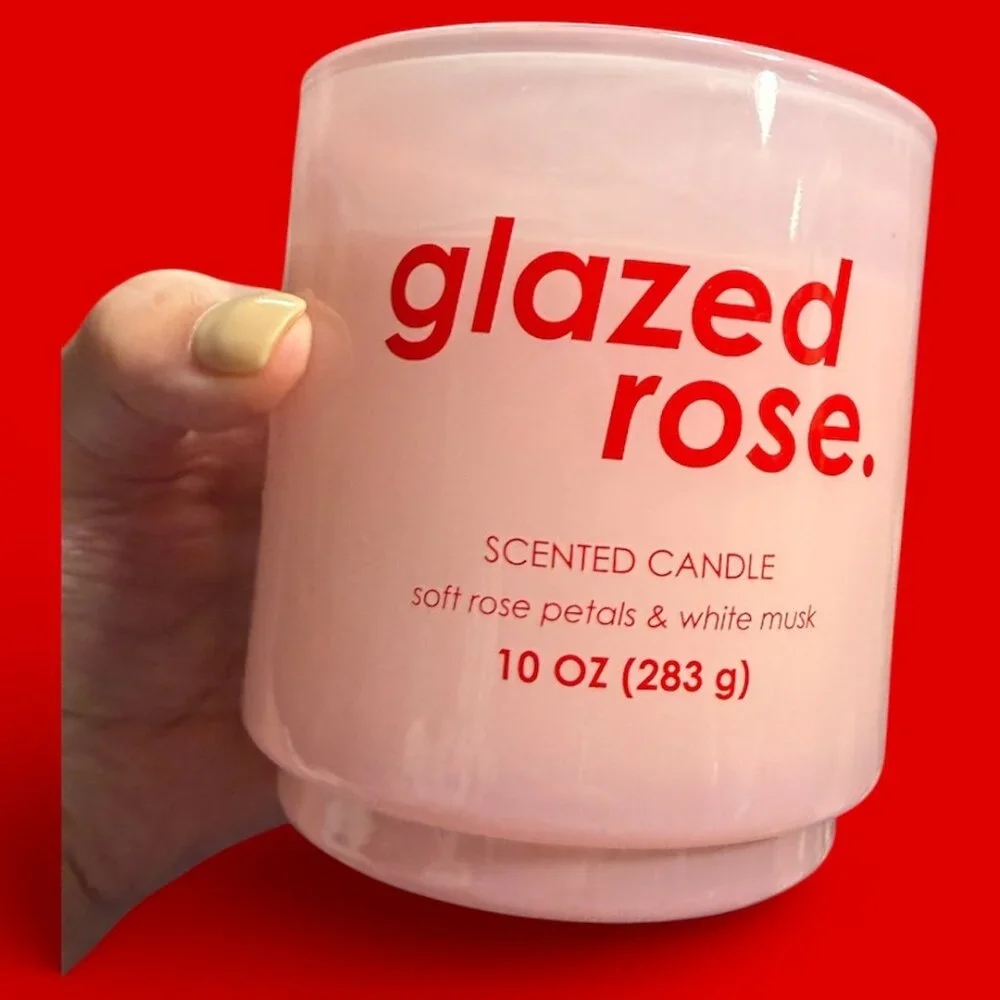 GLAZED ROSE CANDLE - 10 OZ - Picture 1 of 1